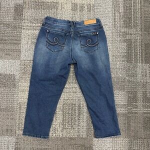 Seven 7 For All Mankind Womens Girlfriend Capri Jeans Size 8 Blue Stretch